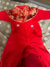 G.duck童裝新生嬰兒衣服純棉秋冬季連體衣紅色唐裝寶寶周歲禮服滿(mǎn)月百天 紅色 66cm 66建議4-6公斤 3-6個(gè)月左右) 曬單實(shí)拍圖