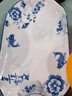 昭樂(lè )  年年有魚(yú)青花瓷圓形飯盤(pán)子菜盤(pán)家用創(chuàng  )意陶瓷西餐沙拉水果盤(pán) 12英寸長(cháng)方盤(pán)藍魚(yú)（2個(gè)裝） 曬單實(shí)拍圖