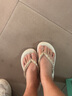 卡帝樂(lè)鱷魚(yú)（CARTELO）真皮人字拖女夏外穿2025新款時(shí)尚鏈條夾趾拖鞋軟底防滑沙灘涼拖鞋 白色 38 曬單實(shí)拍圖