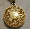 老廟黃金吊墜八寶羅盤(pán)古法金項鏈福字掛墜送長(cháng)輩男女款情侶款 約7.5g 曬單實(shí)拍圖
