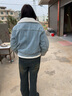 親素（KINNSU）牛仔外套女冬加絨加厚秋冬新款立領小個子冬季外套女棉服休閑棉衣 牛仔藍 XL 曬單實拍圖