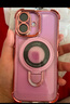 京苑【鏡頭全包-帶鏡頭膜】蘋(píng)果16promax手機殼iphone16pro氣囊17防摔max保護套plus透明軟殼 【櫻花粉+U型磁吸支架】自帶鏡頭膜丨四角加厚防摔 iPhone 16 Pro Max 曬單實(shí)拍圖