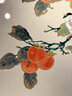 瑯櫃坊事事如意柿子掛畫(huà)中式簡(jiǎn)約風(fēng)餐廳玄關(guān)裝飾畫(huà)手繪工筆花鳥(niǎo)高端國畫(huà) A 事事如意【框后：68*68cm】 裱好框【順豐快遞、包安裝】推薦 曬單實(shí)拍圖