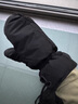 白鴨絨羽絨手套男女加厚加絨防水男女士悶子連指不分指騎行滑雪手套 黑色 L 曬單實(shí)拍圖