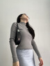 蕉內（Bananain）【劉浩存同款】熱皮702++女士高領(lǐng)毛衣羊毛衫保暖內搭女裝打底衫 【小高領(lǐng)】礦麻灰 S 曬單實(shí)拍圖