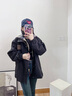 QGF假兩件外套女春秋季新款機(jī)能沖鋒上衣棒球服學(xué)生寬松休閑國(guó)潮夾克 米白色 M 曬單實(shí)拍圖