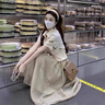 熒蒂（YINGDI）連衣裙女夏季2025新款穿搭御姐港風(fēng)職業(yè)套裝裙上衣半身裙套裝裙子 杏色上衣+裙子【兩件套】 M 曬單實(shí)拍圖