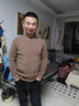 羅蒙（ROMON）加絨加厚男士雪尼爾毛衣冬季保暖一體絨抓絨半高領(lǐng)打底針織衫男裝 【單件裝】米色 XL 【體重135-150斤】 曬單實(shí)拍圖