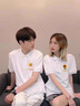 love legend情侶裝短袖t恤夏季半袖上衣套裝學(xué)生男女同款休閑寬松衣服定制 polo領(lǐng)  白色+白色 M 男+女S 曬單實(shí)拍圖