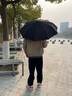 RAINLITE雨傘大號加固加厚結(jié)實抗風男士全自動傘晴雨兩用女環(huán)扣折疊雙人傘 曜石黑 10骨 曬單實拍圖