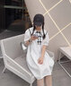 孕婦裝夏裝連衣裙小清新韓版遮肚子夏季上衣韓版洋氣寬松純棉裙子 白色【單件裙】 M【建議90-115斤】 曬單實(shí)拍圖