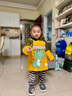 忻悅晴兒童圍裙套裝幼兒園小孩畫畫衣吃飯衣圍兜吊帶款罩衣帶袖套防水 S恐龍 100(建議2-5歲) 曬單實(shí)拍圖