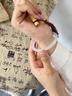 中國黃金（CHINA GOLD）玉手鐲女士白月光荔枝凍白冰玉髓手鐲年輕款七夕情人節(jié)生日禮物 白月光手鐲5.5-6mm-54圈口 曬單實(shí)拍圖