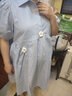 韻暖香孕婦夏天連衣裙潮媽小個(gè)子大碼寬松夏季可哺乳裙子小清新薄款 藍色 XL 曬單實(shí)拍圖