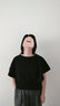 無(wú)印良品（MUJI）女式 涼感 防紫外線(xiàn) 罩衫T恤防曬衣服女款夏季 BB2PBA4S 黑色 L （165/88A） 曬單實(shí)拍圖