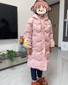 英氏（YEEHOO）兒童羽絨服女童保暖外套冬季時(shí)尚中長(cháng)款加厚中大童裝洋氣冬裝新款 字母小花粉色 140 曬單實(shí)拍圖