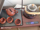 瓷牌茗茶具 一體式茶盤家用自動上水茶臺整套茶具辦公室電陶爐煮茶燒水茶具 胡桃智享一體盤+抽水+竹柄壺2件 曬單實拍圖