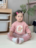 幼歌（YOUGE）春季無(wú)骨縫合兒童卡通打底褲百搭時(shí)髦舒適多色松緊褲子 粉白條(66-90cm兩用襠) 80 cm 曬單實(shí)拍圖