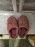 柯奇諾（KQINOKQN）棉拖鞋女冬季家用室內居家居保暖防滑厚底情侶新款毛拖鞋男秋冬天 皮紅 38-39 （適合37-38） 曬單實(shí)拍圖