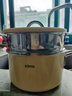 kimscook無涂層316L小奶鍋不銹鋼陶瓷寶寶輔食鍋熱奶鍋湯鍋泡面鍋 【奶黃色】+ 304蒸屜 16cm 曬單實拍圖
