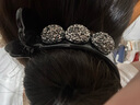 去有風(fēng)的地方劉亦菲同款丸子頭抓夾女秋冬發(fā)夾盤(pán)發(fā)神器低馬尾頭飾 黑色滿(mǎn)水鉆抓夾 曬單實(shí)拍圖