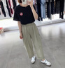 PMOG速干闊腿褲女夏季薄款寬松顯瘦九分直筒褲工裝褲運(yùn)動(dòng)褲 綠色 XL 【116-125斤】 曬單實(shí)拍圖