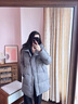 迪賽尼斯（DESIGNICE）冬季新款鴨絨通勤連帽拉鏈長袖中長羽絨服外套女 灰色 S 建議拍前聯(lián)系客服確認 曬單實拍圖