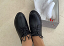 紅蜻蜓女鞋小皮鞋真皮頭層牛皮秋季平底厚底中年單鞋通勤工作鞋媽媽鞋 黑色 36 曬單實(shí)拍圖