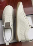 歐洲站男鞋透氣頭層牛皮鞋子男款潮鞋真皮一腳蹬軟底休閑百搭板鞋 白色 43 曬單實(shí)拍圖