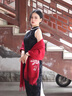 PEAVEY紅色圍巾披肩外搭女秋冬季羊毛喜媽媽款旗袍送長輩保暖圍脖 醉牡丹-棗紅色 曬單實拍圖