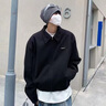 華峰依諾短款?yuàn)A克男士春秋季美式痞帥墊肩外套高級(jí)黑色cleanfit翻領(lǐng)棒球服 黑色 XL 120-140斤 曬單實(shí)拍圖