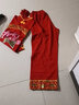 澳顏萊新款中老年秧歌服裝演出服女廣場(chǎng)舞民族舞蹈腰鼓舞扇子舞套裝 紅色 XL 曬單實(shí)拍圖