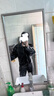 gxmy美式短款墊肩皮衣外套男春秋款潮牌痞帥炸街pu皮夾克感機(jī)車服 黑色 2XL 曬單實拍圖