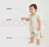 威爾貝魯（WELLBER）嬰兒睡袋春夏薄款寶寶防踢被子兒童雙層竹棉紗布分腿睡袍 林深見鹿【雙層-背心】 75cm(身高80-90cm) 曬單實拍圖