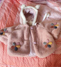 G.DUCKKIDS嬰兒斗篷披風(fēng)0-1-2-3歲4女寶寶秋冬裝加厚外套外出衣服防風(fēng)毛毛衣 粉紅色 73 曬單實(shí)拍圖