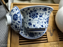 容山堂仿古青花陶瓷特大號(hào)八寶茶三才蓋碗茶杯家用泡茶碗功夫茶具 陶瓷青花三才蓋碗-纏枝蓮紋 曬單實(shí)拍圖