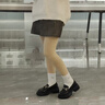 依思 Q（exull）黑色小皮鞋女2025新款厚底增高英倫風(fēng)樂福鞋女軟底百搭學(xué)生單鞋女 經(jīng)典啞光黑-軟底5.5cm 37 曬單實(shí)拍圖