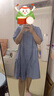 clotho Rennie品牌女裝短袖連衣裙女夏季新款2025年減齡寬松遮肉顯瘦通勤襯衫裙 藍(lán)色 M 曬單實(shí)拍圖