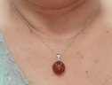 泰妃格天然紅瑪瑙鎖骨鏈女款轉運圓珠吊墜s925銀女款頸鏈玉髓紅寶石項鏈 紅色瑪瑙14銀色 曬單實(shí)拍圖