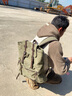 墨一雙肩包男休閑帆布大容量背包潮流書包大學(xué)生電腦包旅行戶外登山包 煙青色 曬單實拍圖