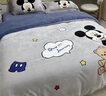 迪士尼（Disney）卡通大版兒童牛奶絨四件套冬季法蘭絨被套加厚加絨床單被罩床笠 快樂草莓熊 1.5m床單款四件套-被套200*230cm 曬單實(shí)拍圖