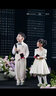 小咔衣濃（Xiaokayinong）女童生日公主裙高端兒童鋼琴演奏演出服花童婚紗小女孩禮服春秋季 香檳色蝴蝶結緞面 130 曬單實(shí)拍圖