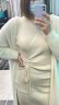 蝶嬌諾（DIEJIAONUO）連衣裙秋裝新款女裝法式氣質(zhì)感純欲鳳甜美遮肉顯瘦針織連衣裙套裝 米白色外套+杏色連衣裙 M 曬單實拍圖