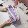 慢作可愛ins風(fēng)透明大容量筆袋女生2025超火新款文具盒女孩款小學(xué)生初中高顏值鉛筆盒兒童奶呼呼文具袋 【加厚材質(zhì)】芋泥紫+60張小狗貼紙 曬單實拍圖