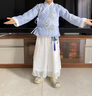 奧蒙威（AOMENGWEI）兒童漢服套裝夏季男女童新中式中國風(fēng)古裝寶寶表演服兩件套YK2320 藍色（男女同款-送香包） 100cm 曬單實(shí)拍圖