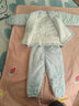 糖貝新生嬰兒衣服寶寶分體套裝秋冬新款純棉兩件套夾棉保暖棉服加厚 藍色皇冠-棉服套裝 73碼（7-9個月）  體重15-18斤 曬單實拍圖
