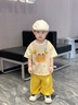 幼歌（YOUGE）嬰幼海洋動(dòng)物條紋撞色短袖元?dú)鈱捤缮弦?黃白條紋 90 cm 曬單實(shí)拍圖