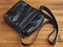 歐倫馳（OULUNCHI）高端品牌單肩包男士高檔真皮包包休閑簡(jiǎn)約豎款斜挎包小背包男包 黑色 曬單實(shí)拍圖