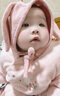幼歌（YOUGE）嬰幼兒可愛(ài)動(dòng)物毛衣爬服2023新款寶寶舒適連體衣 粉白條紋打底褲 73cm 曬單實(shí)拍圖
