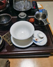 匯臻閣羊脂玉瓷三才蓋碗三件套家用陶瓷白瓷功夫茶具泡茶器手抓壺敬茶碗 墨蘭蓋碗 曬單實(shí)拍圖
